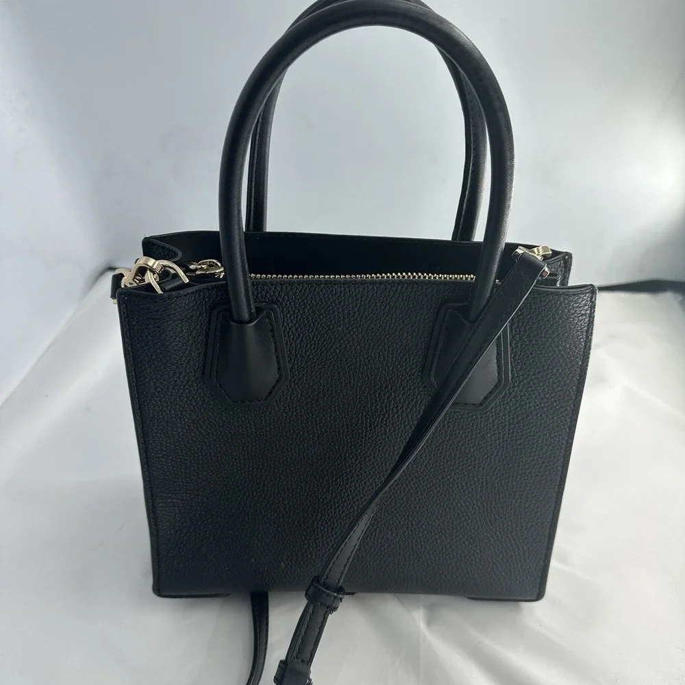Michael Kors Mercer Extra-Small Pebbled Leather Crossbody Bag Black